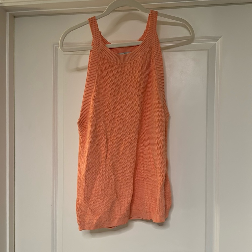 Ophelia Roe | peach knit halter tank 1X
